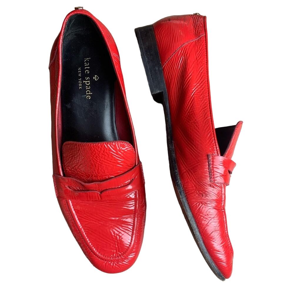 Kate spade bright red leather loafers